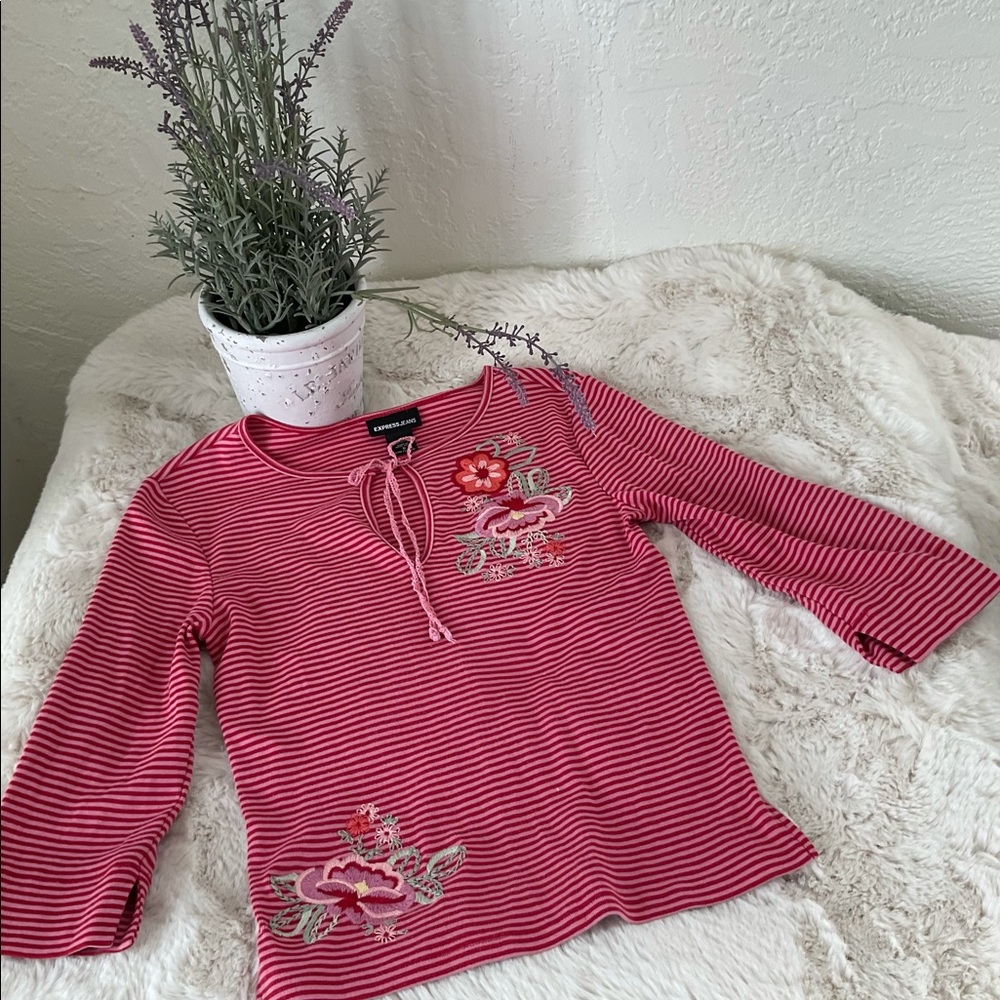 Express jeans embroidered 100% cotton top